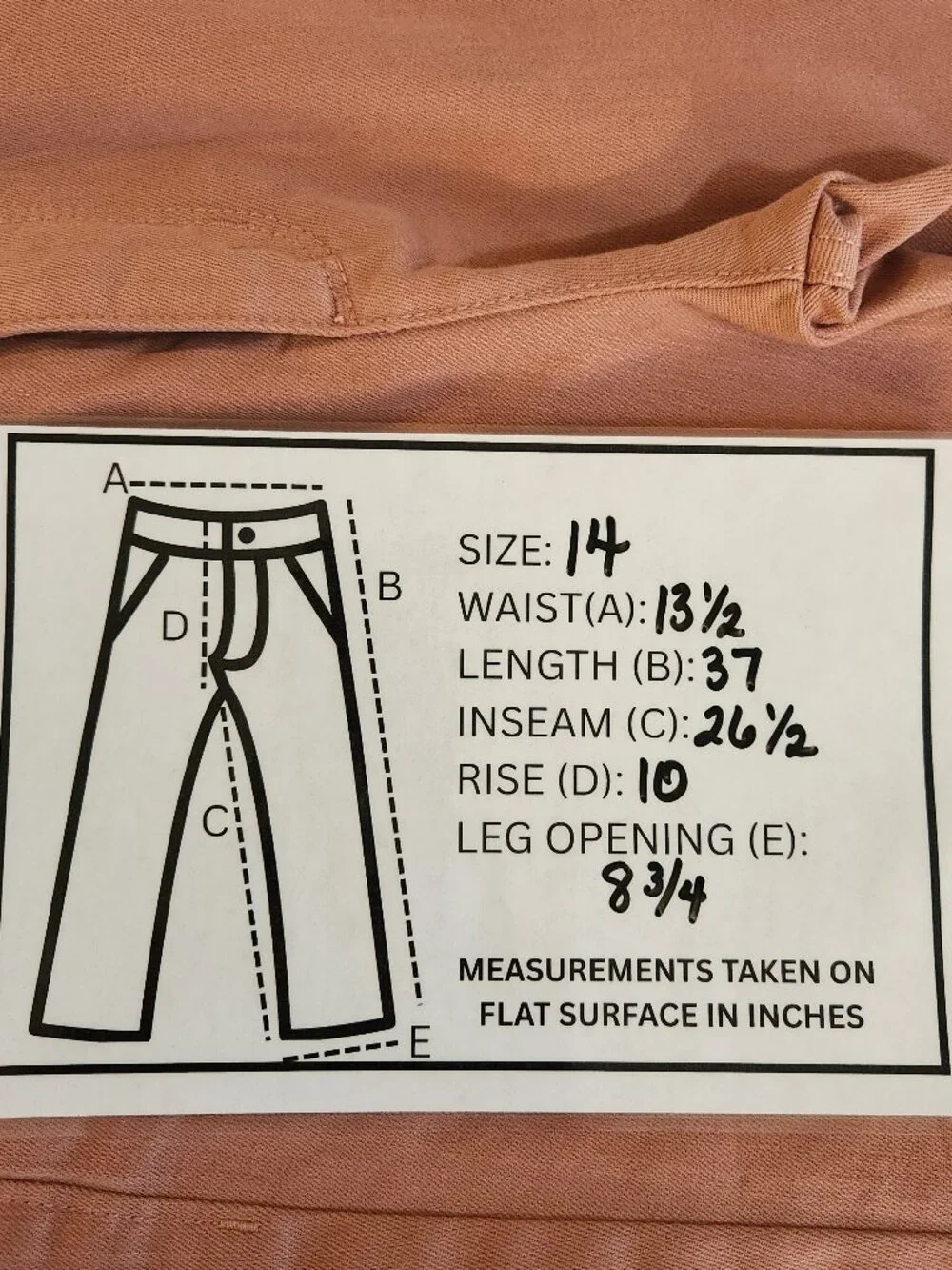 Children's Place Flare Jeans coral colored NWT Size 14